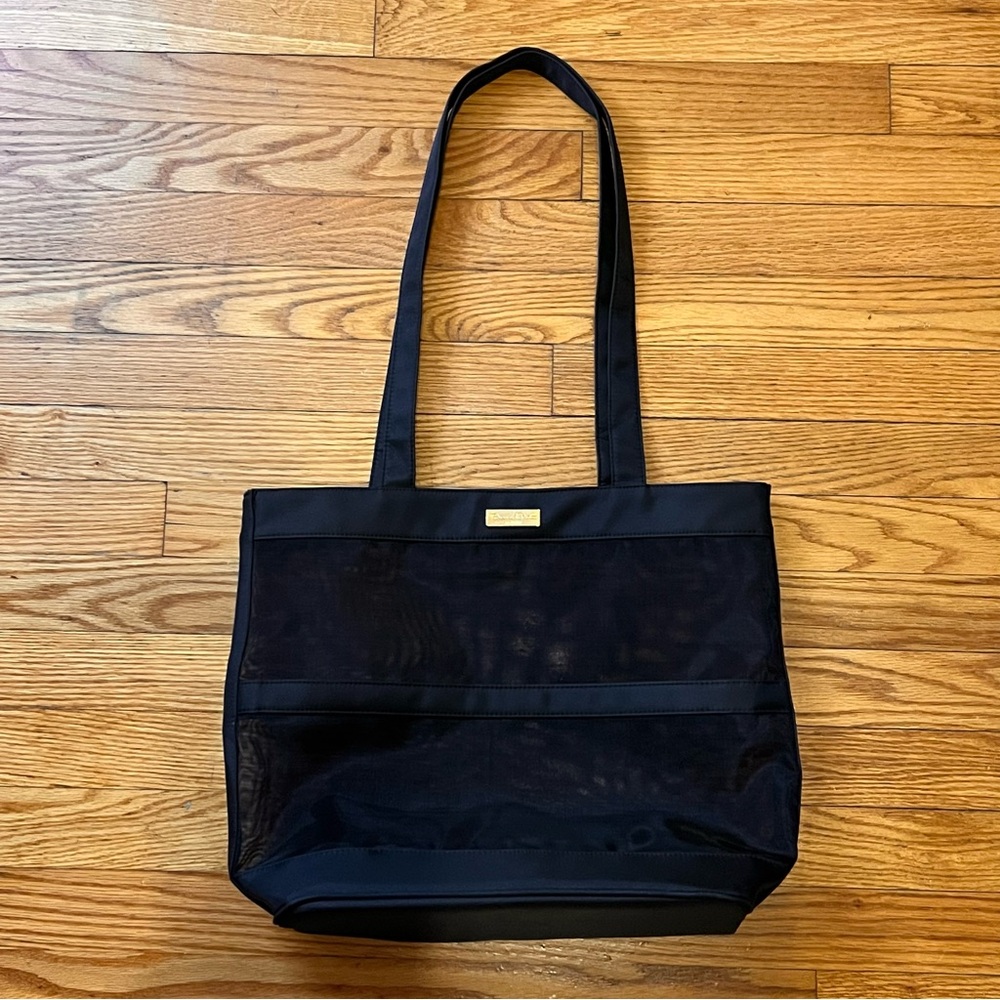Oscar de la Renta Black Mesh Perfume Tote Bag Excellent Condition